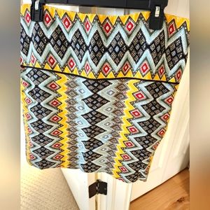 Loft midi skirt, size 14, multi-color